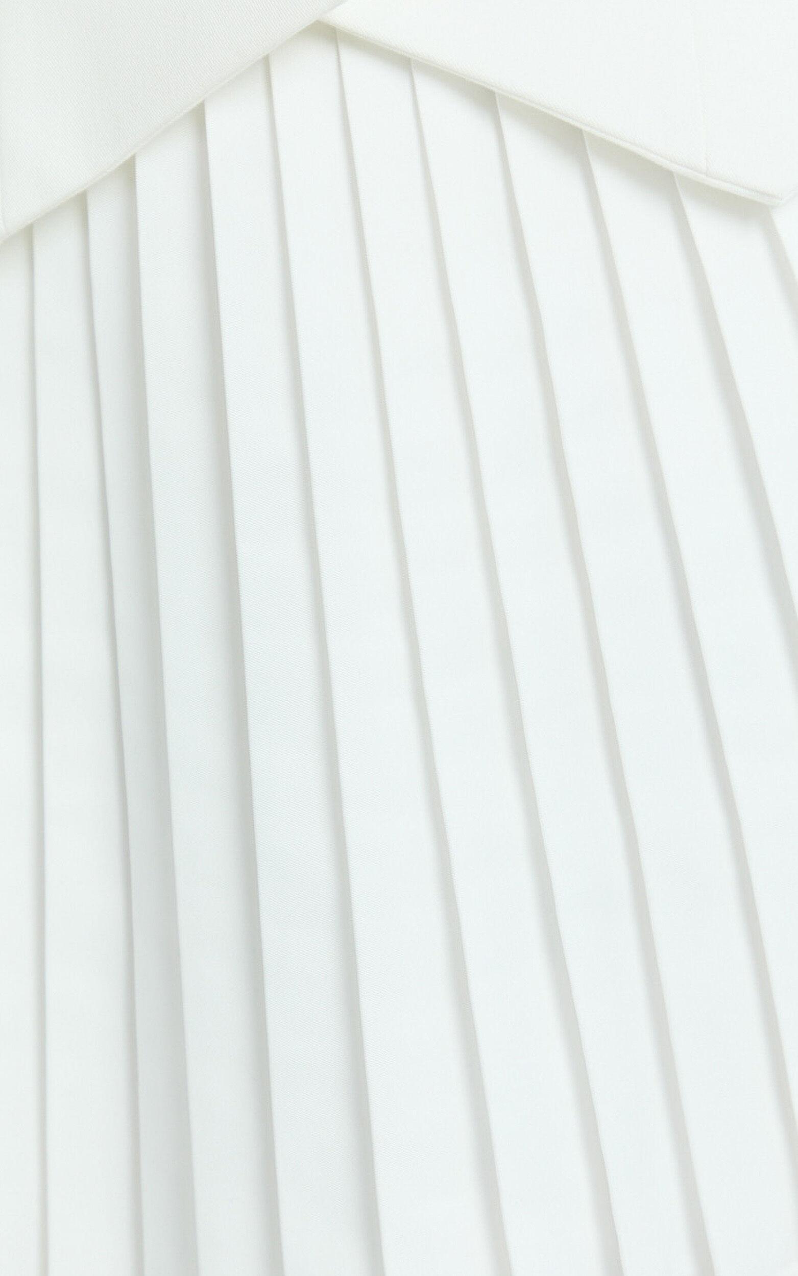 Carrie Mini Skirt - Pleated A Line Skirt in Off White Product Image