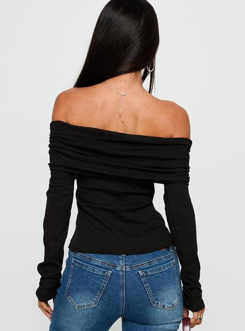 Victorea Off Shoulder Top Black Product Image
