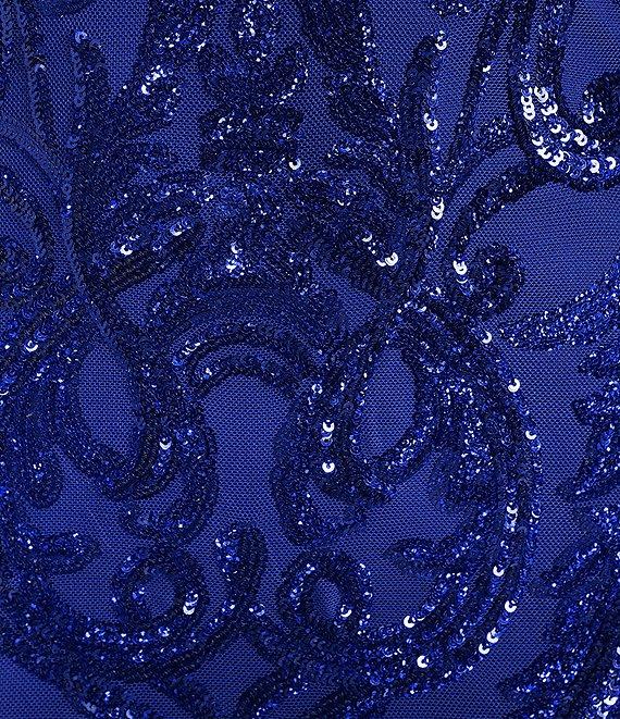 B. Darlin Sequin Sleeveless V-Neck Fitted Dress Product Image