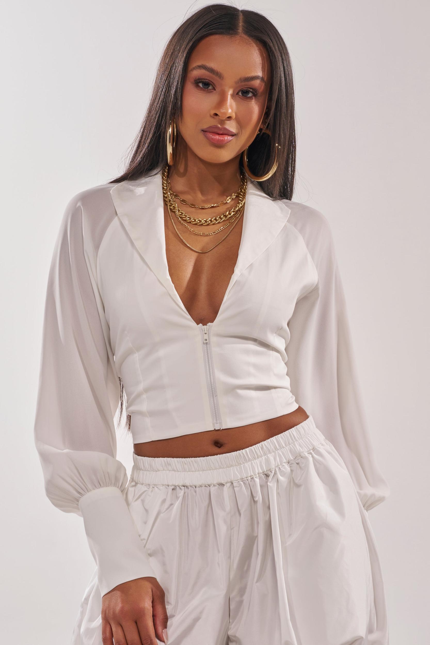EFFORTLESS CORSET BLOUSE TOP Product Image