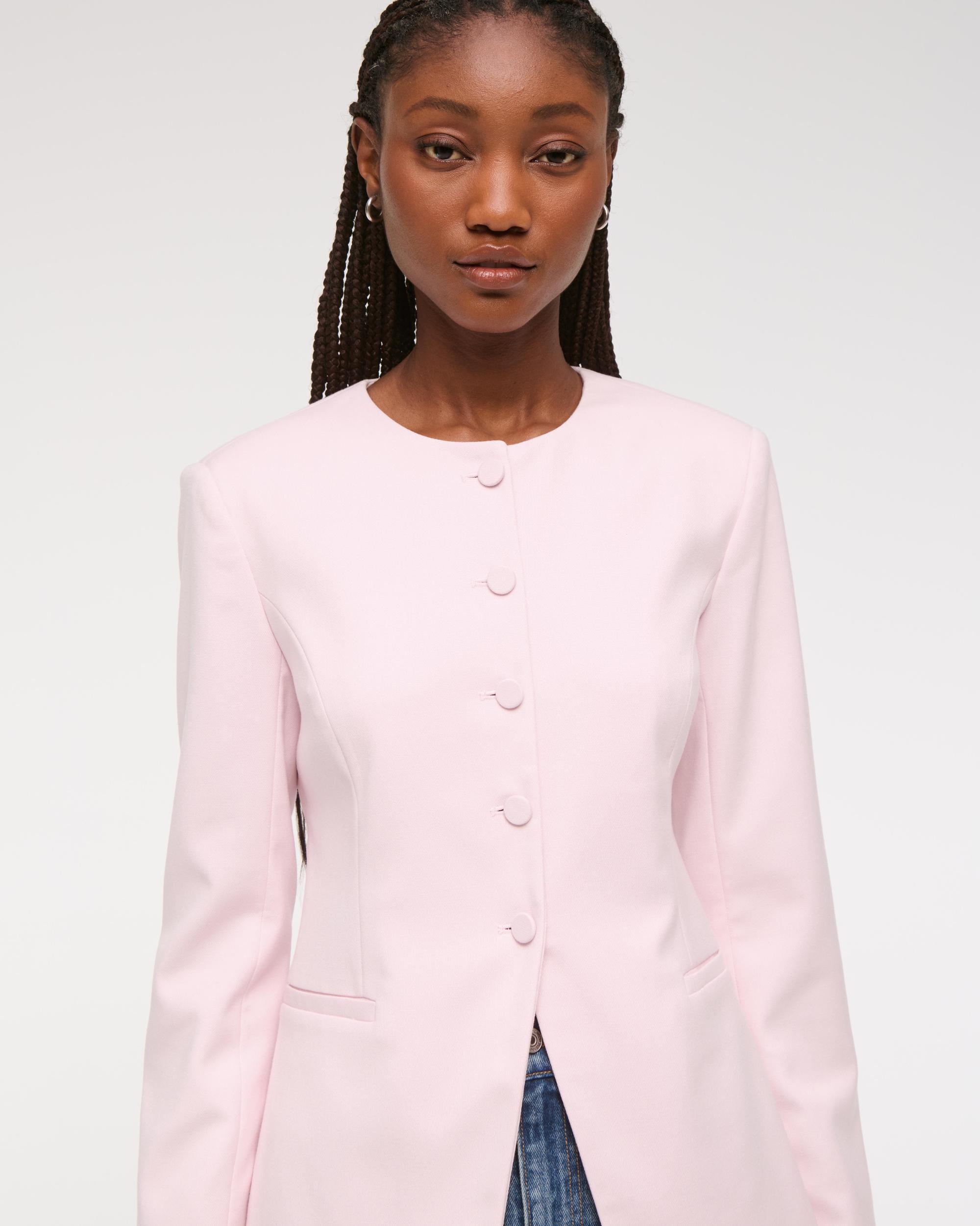 Collarless Suiting Blazer Product Image