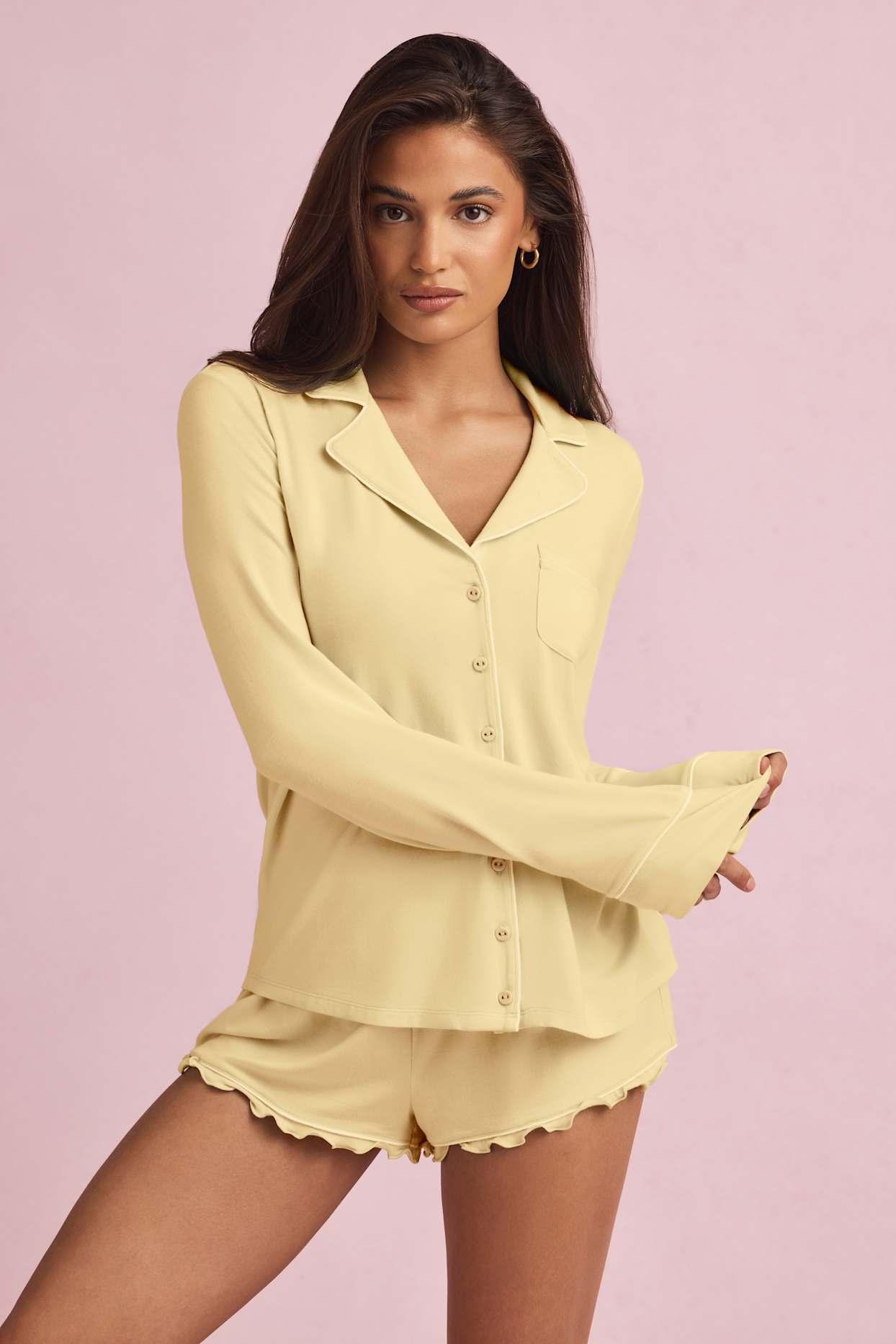 Modal Long-Sleeve Pyjama Top in Mint Product Image