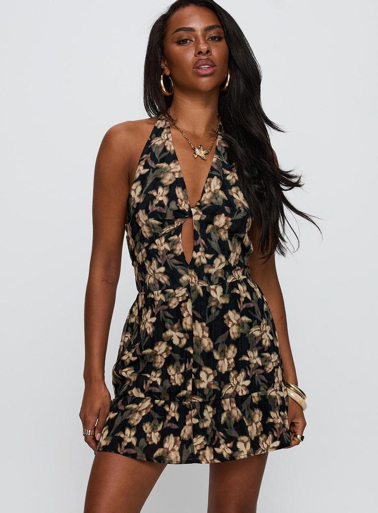 Ivorie Halter Mini Dress Multi Product Image