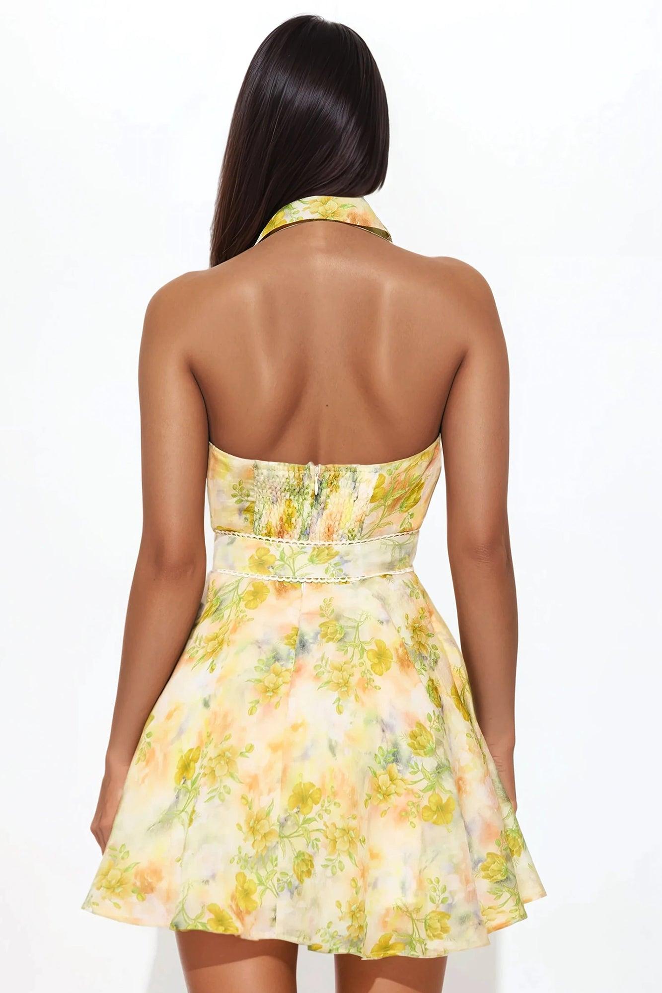 Matilda Belted Floral Mini Dress - Ivory/combo Product Image