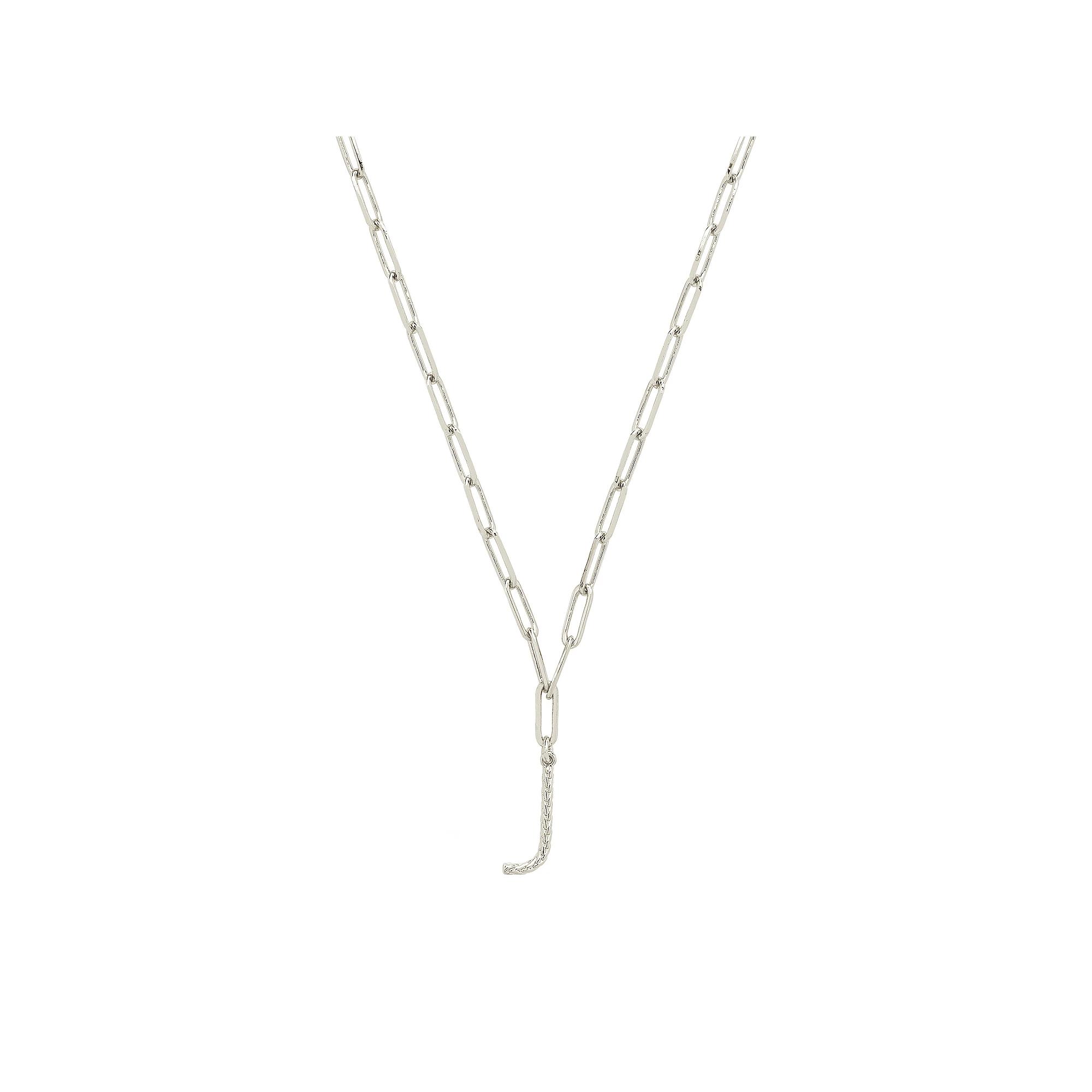 MC Collective Braided Initial Pendant Necklace, Women's, Size: 16", Silver Tone H Product Image