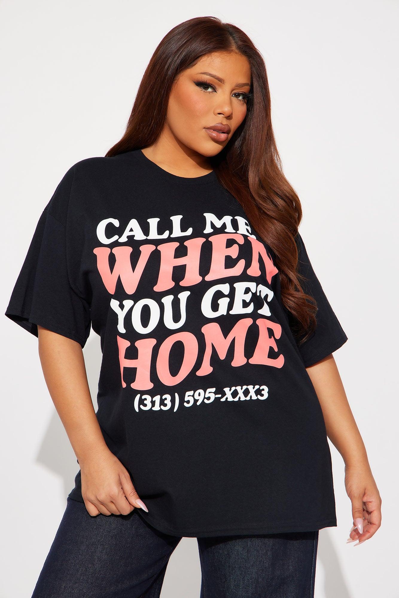 Call Me Oversized Tee - Black Female Product Image