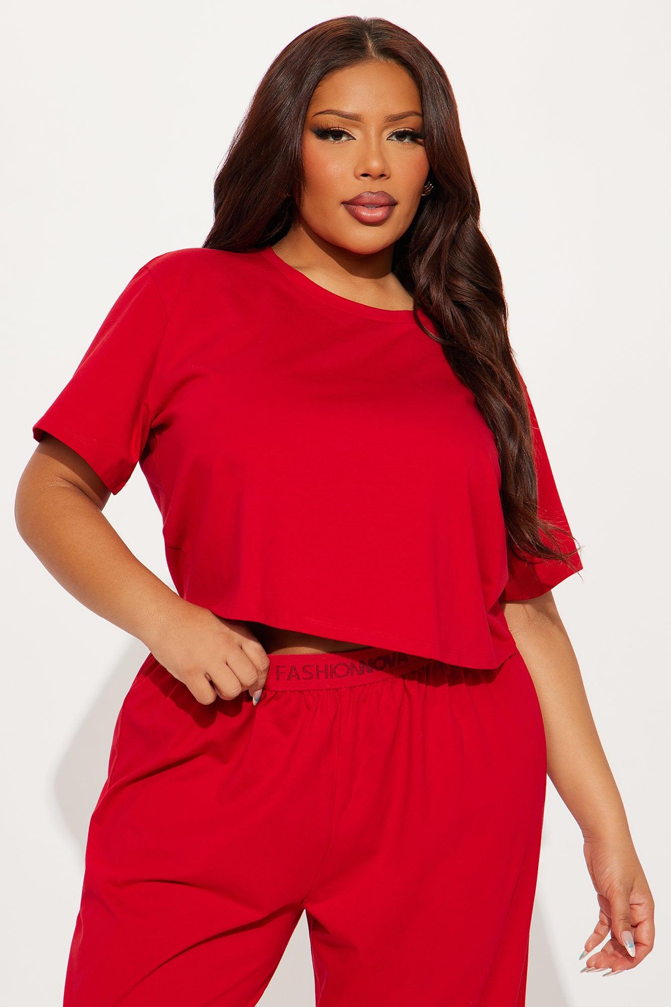 FN Mood PJ Pant Set - Red Female Product Image