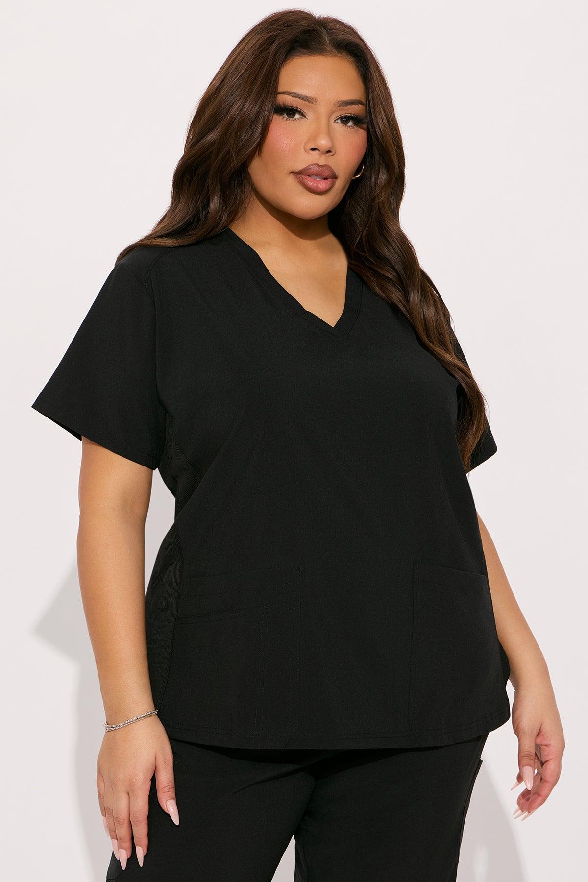 Full Shift 4 Way Stretch Uniform Scrub Set - Black Product Image