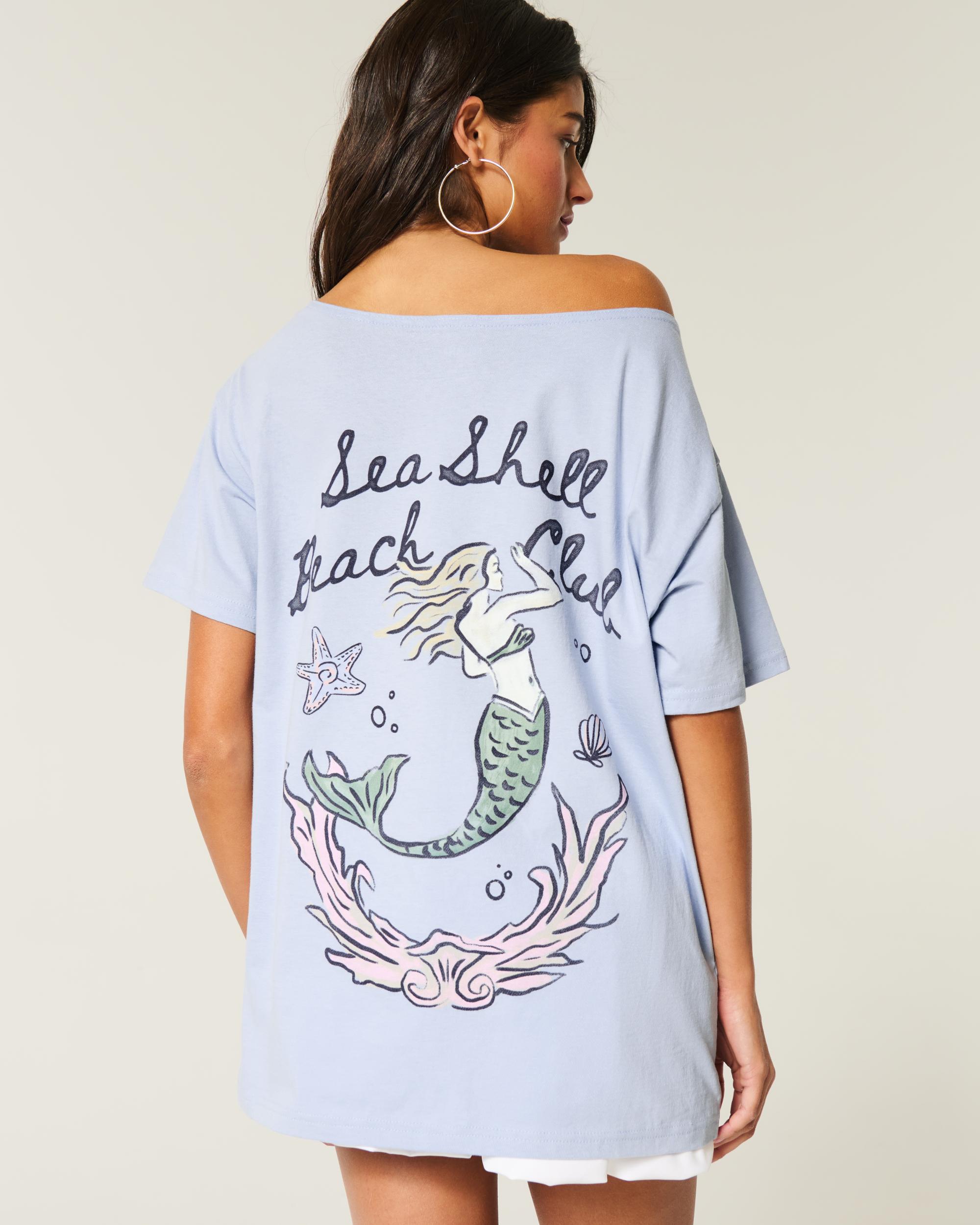 Oversized Off-the-Shoulder Kauai Graphic Tee Product Image