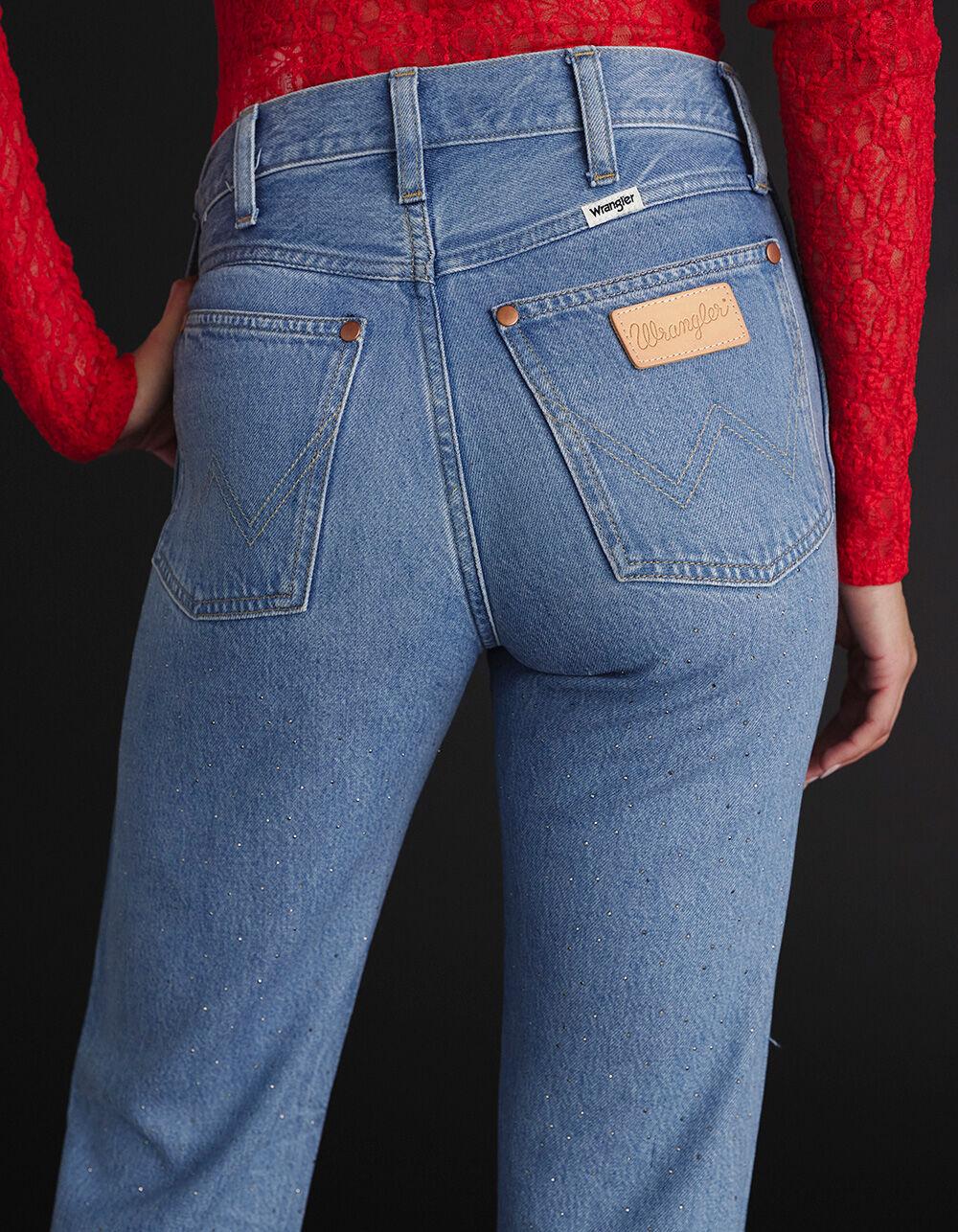 WRANGLER Sunset Mid Rise Straight Womens Jeans - LIGHT VINTAGE Product Image