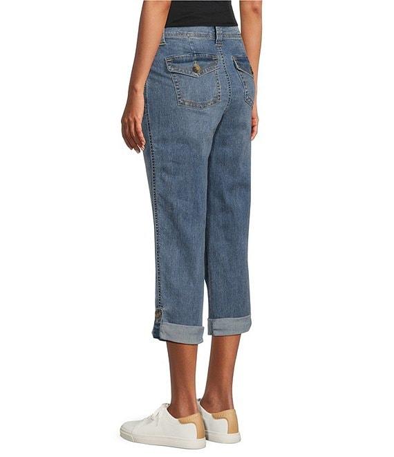 Westbound the Utility Crop Mid Rise Pull-On Denim Pants Product Image