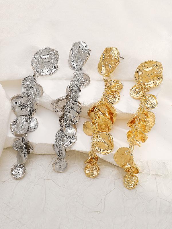 Geometric Solid Color Tasseled Earrings Accessories Product Image