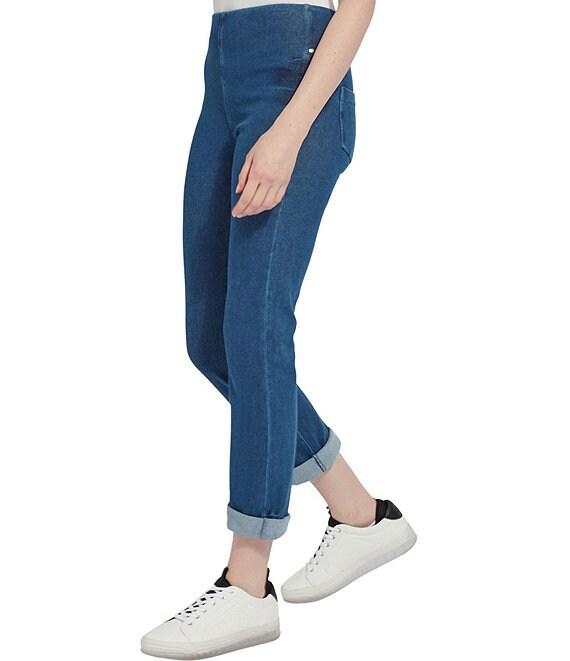 Lysse Boyfriend Cuffed Denim Leggings Product Image
