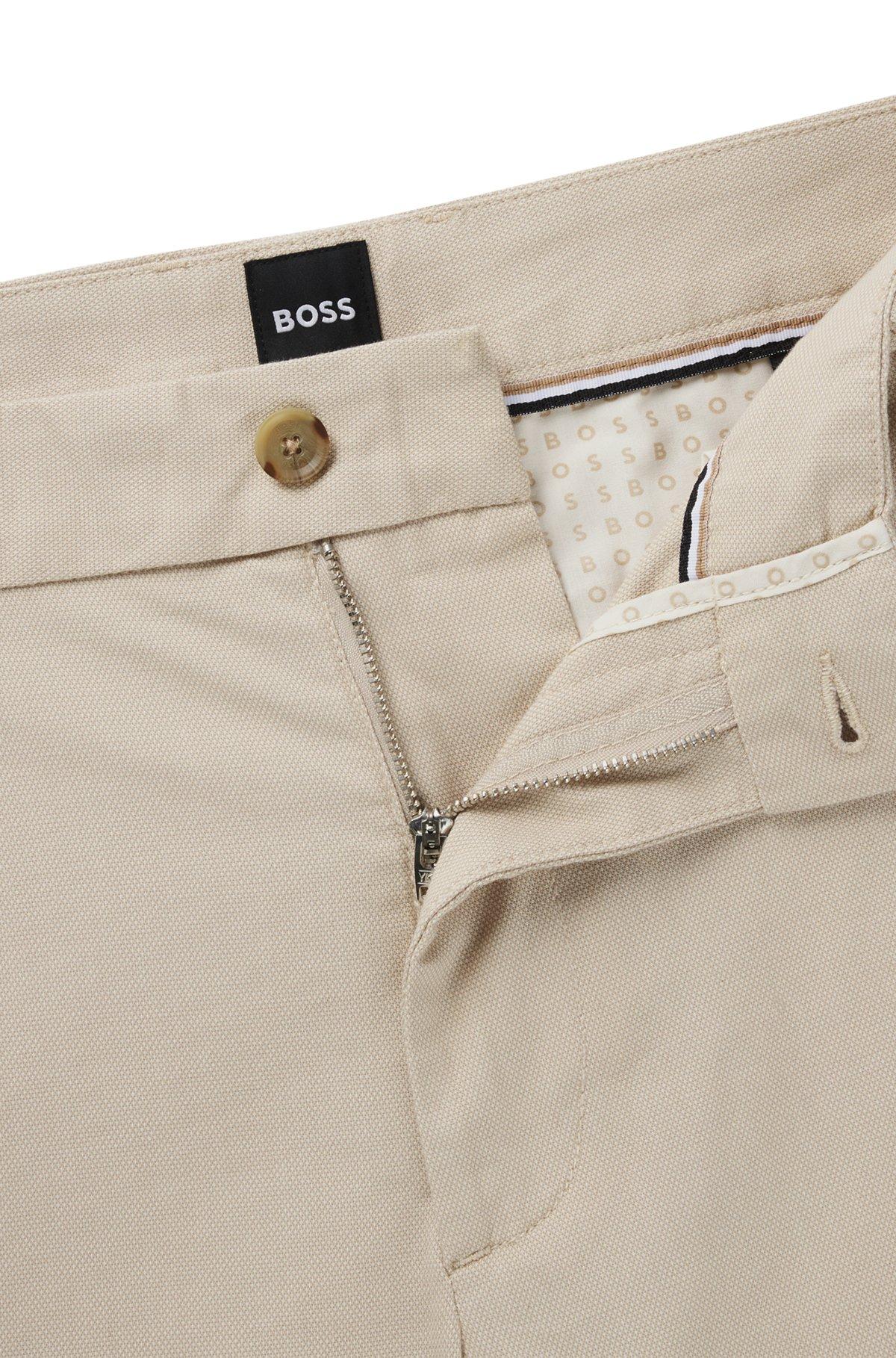 Regular-fit trousers in micro-patterned stretch cotton Product Image