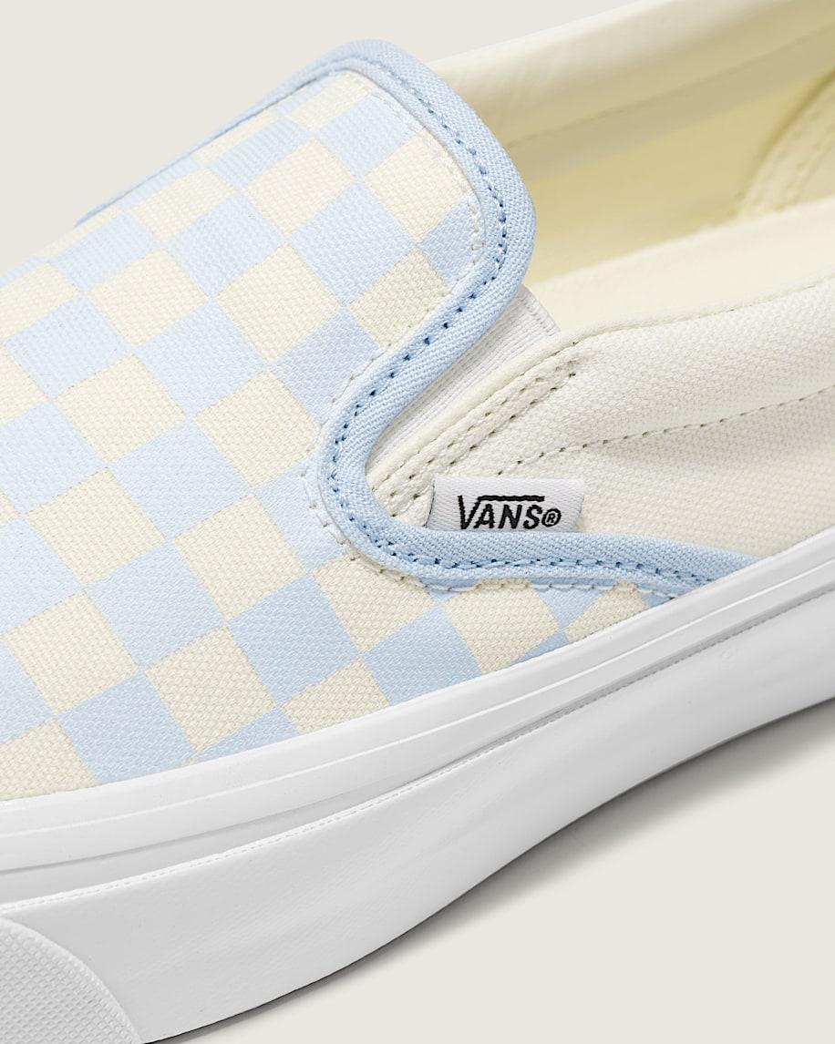 Premium Classic Slip-On Checkerboard Shoe in Ice Melt Blue / White| Vans US Product Image