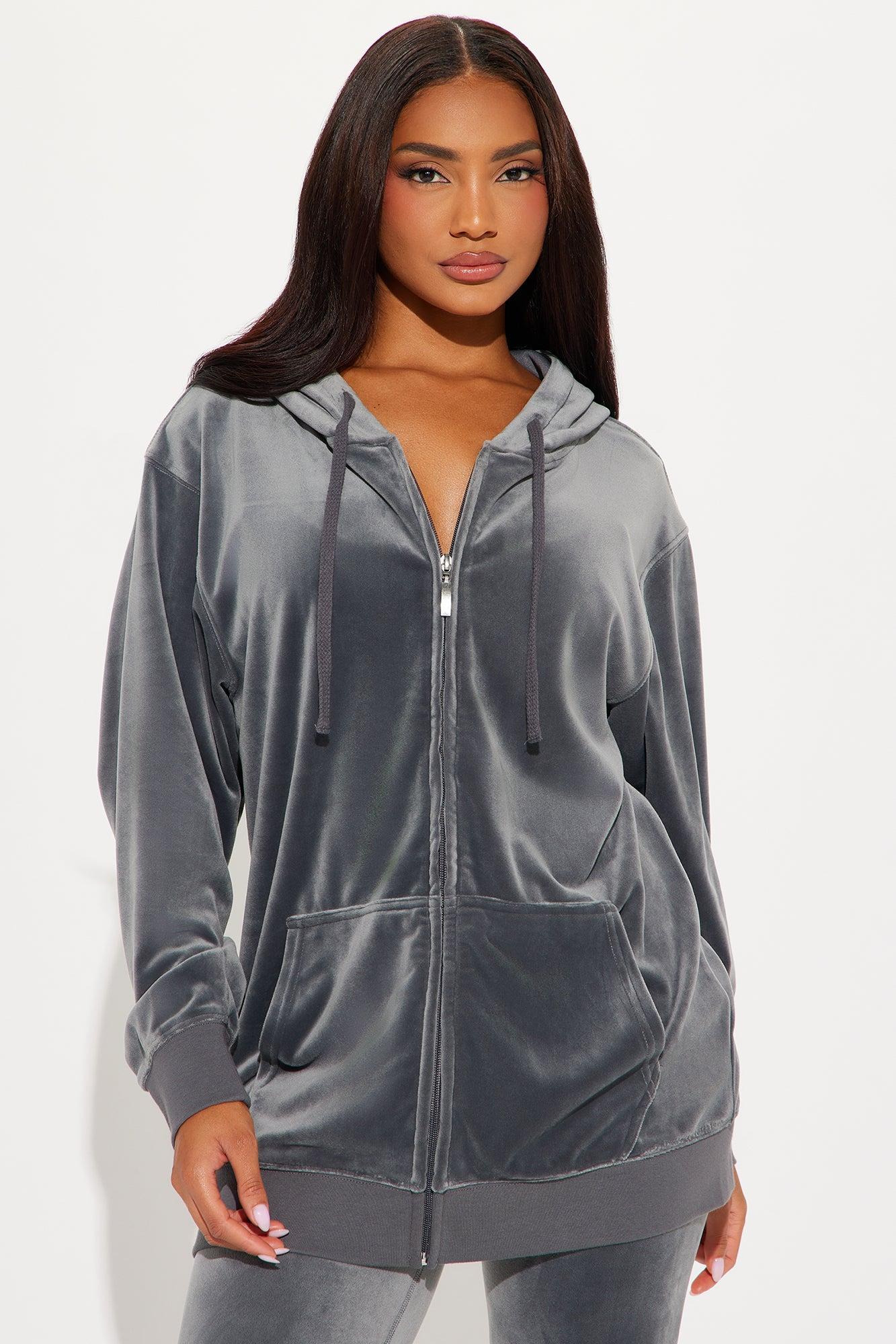 OG Friend Soft Velour Legging Set - Charcoal Product Image