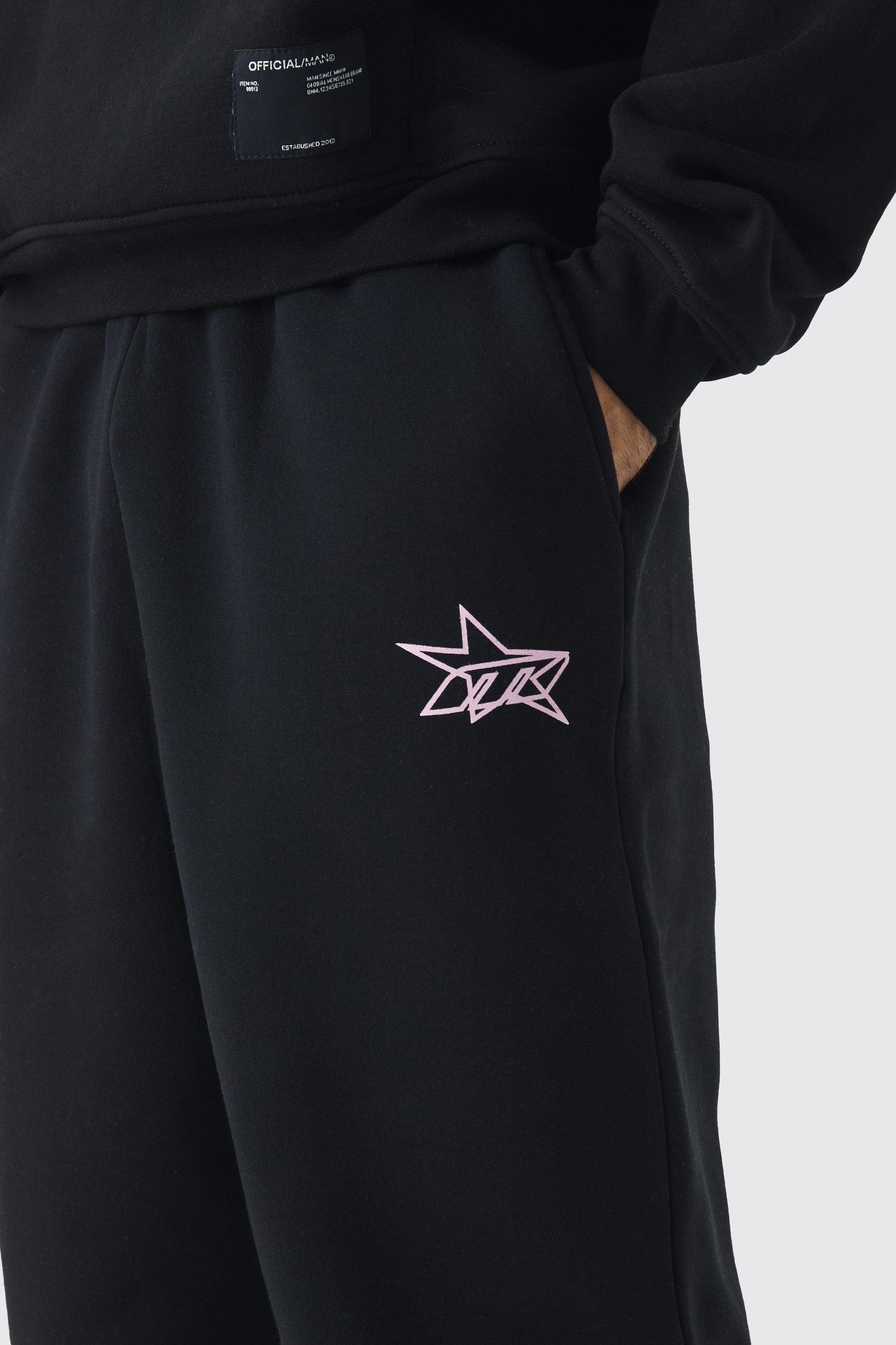 Wide Leg Star Printed Sweatpants | boohooMAN USA Product Image