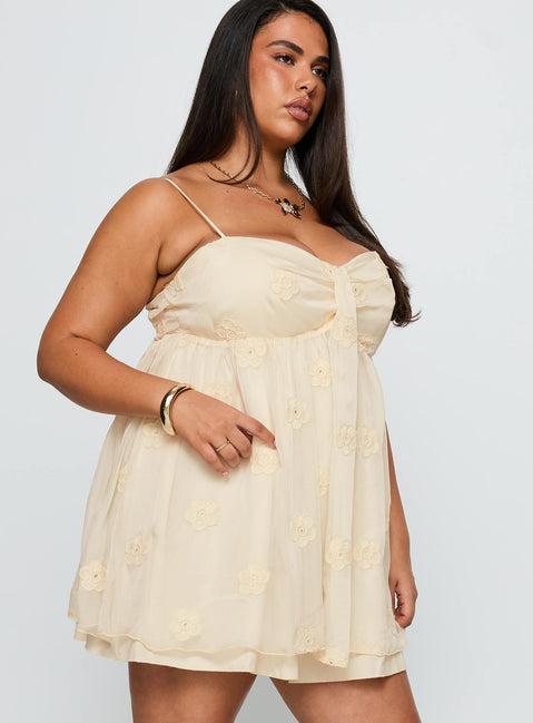 Sparks Fly Mini Dress Cream Curve Product Image