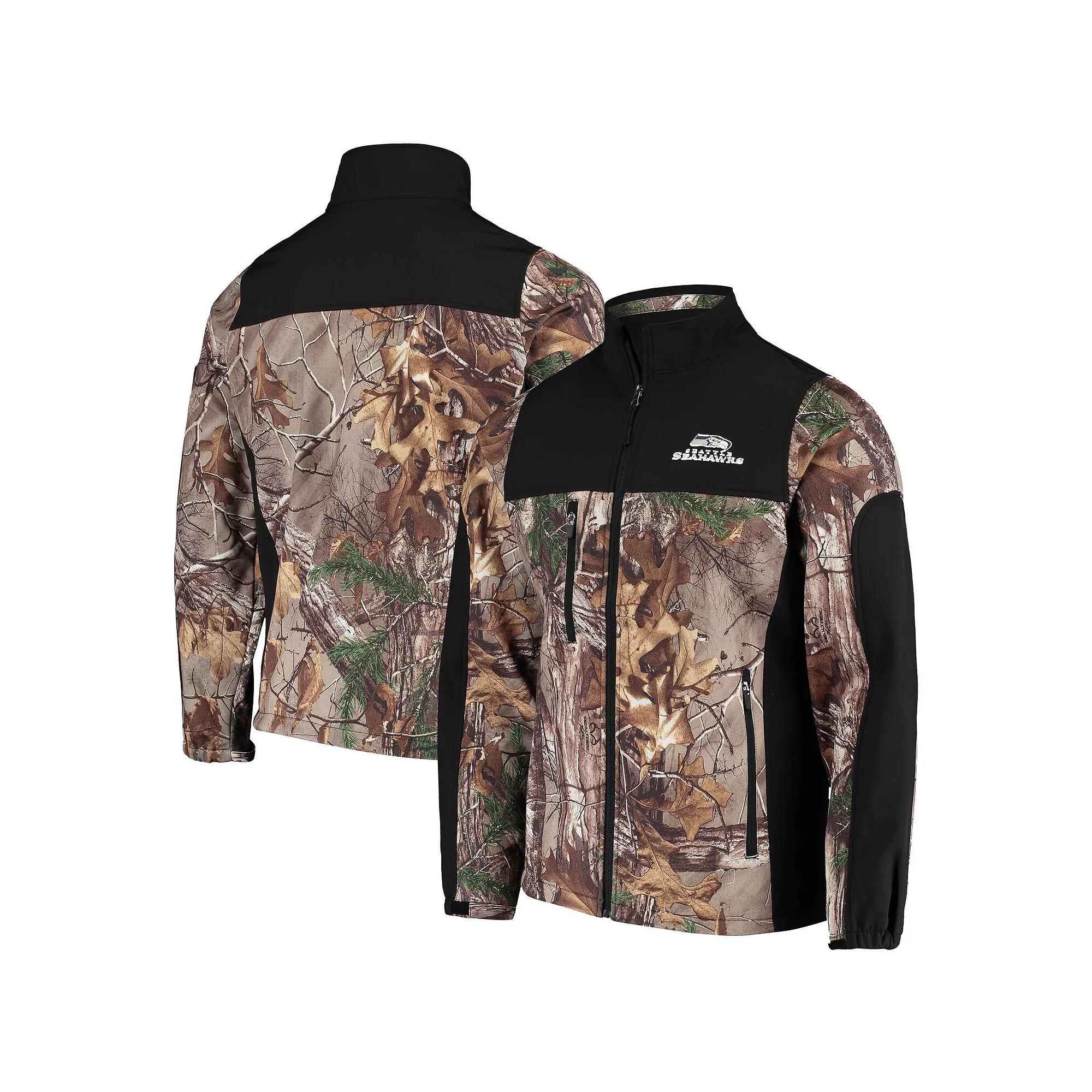 Men's Dunbrooke Realtree Camo/Black Seattle Seahawks Circle Hunter Softshell Full-Zip Jacket, Size: Medium, Green Product Image