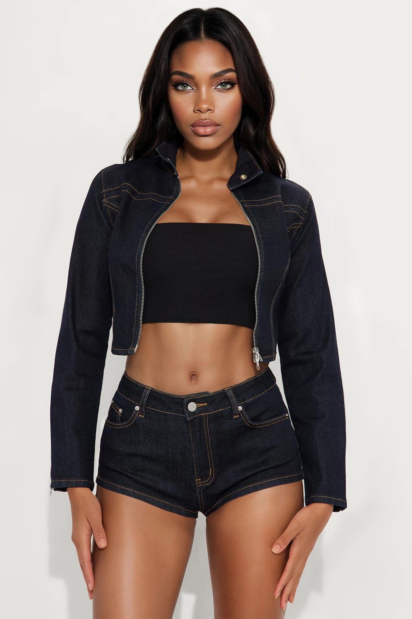 After Dark Denim Short Set - Dark Wash Product Image