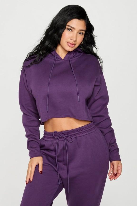 Cozy Fleece Everyday Cropped Hoodie Product Image