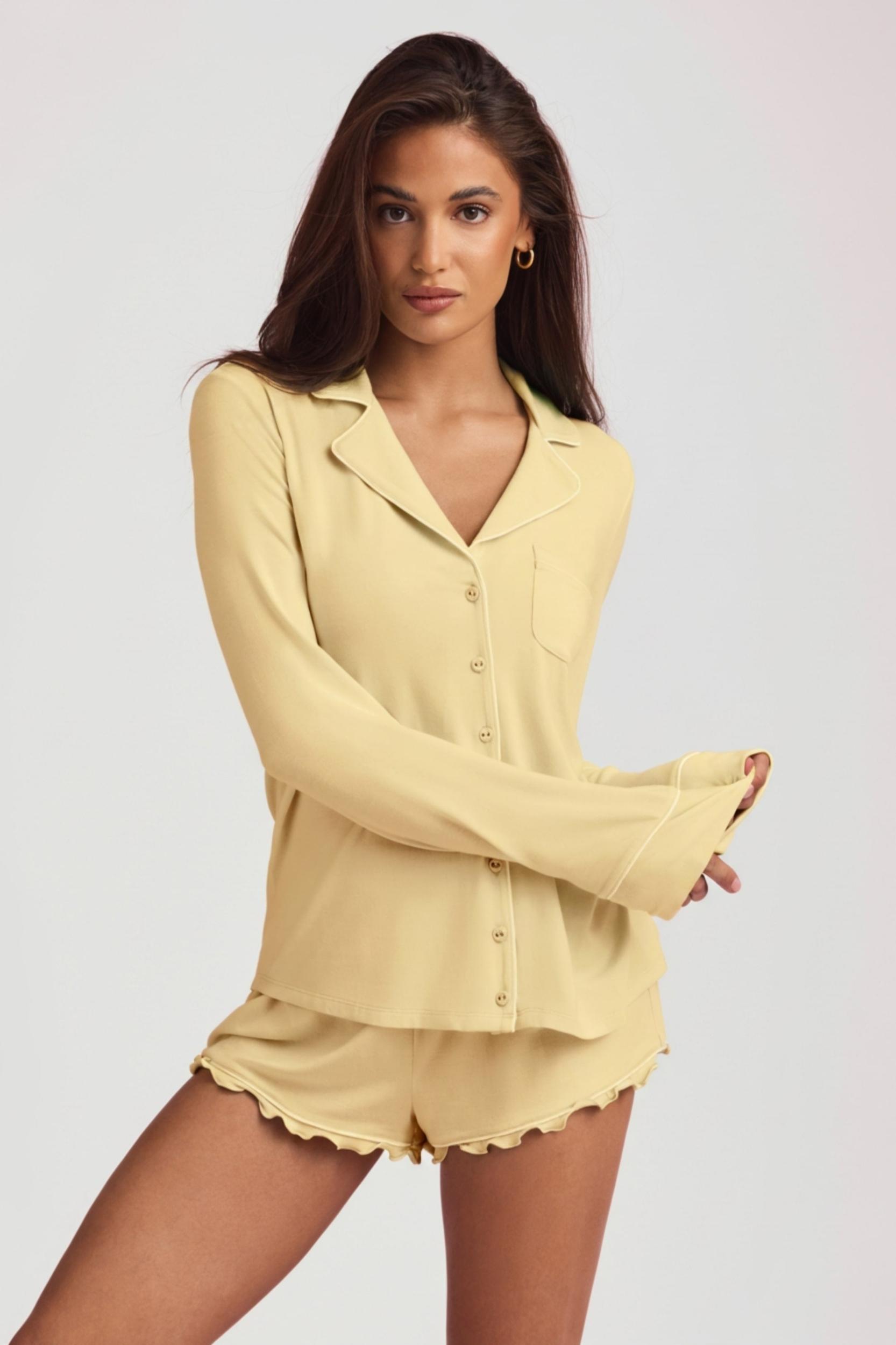 Modal Long-Sleeve Pyjama Top in Mint Product Image