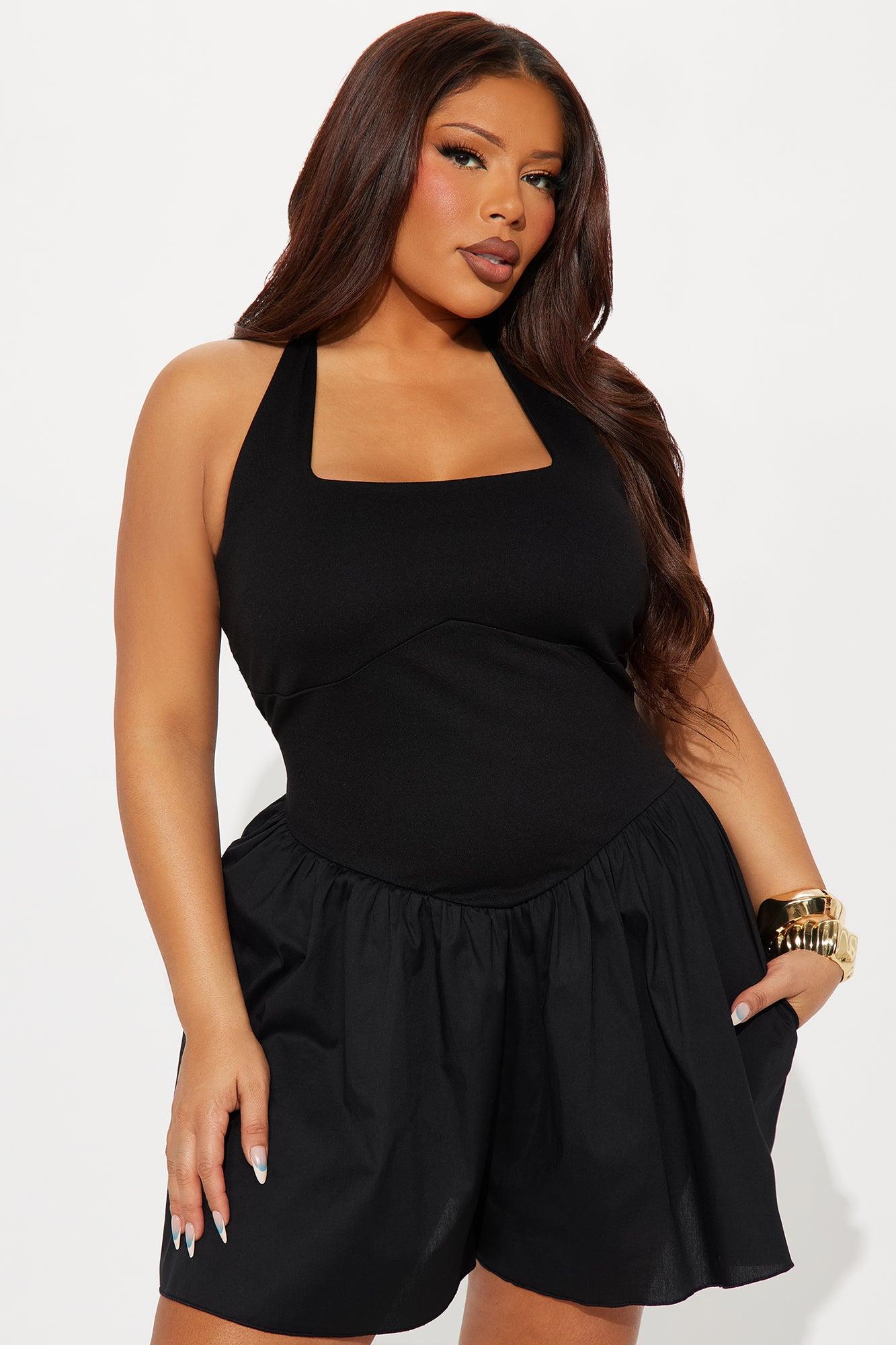 Weekend Schedule Halter Romper - Black Female Product Image