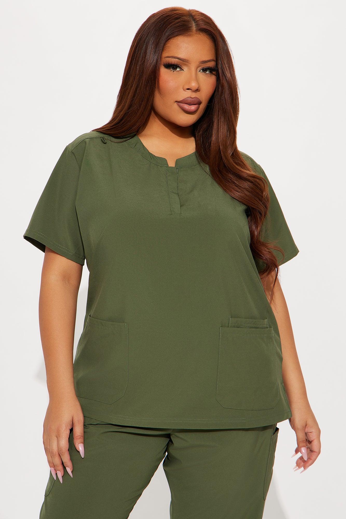 Daily Clock In 4 Way Stretch Uniform Scrub Jogger Set - Olive Female Product Image