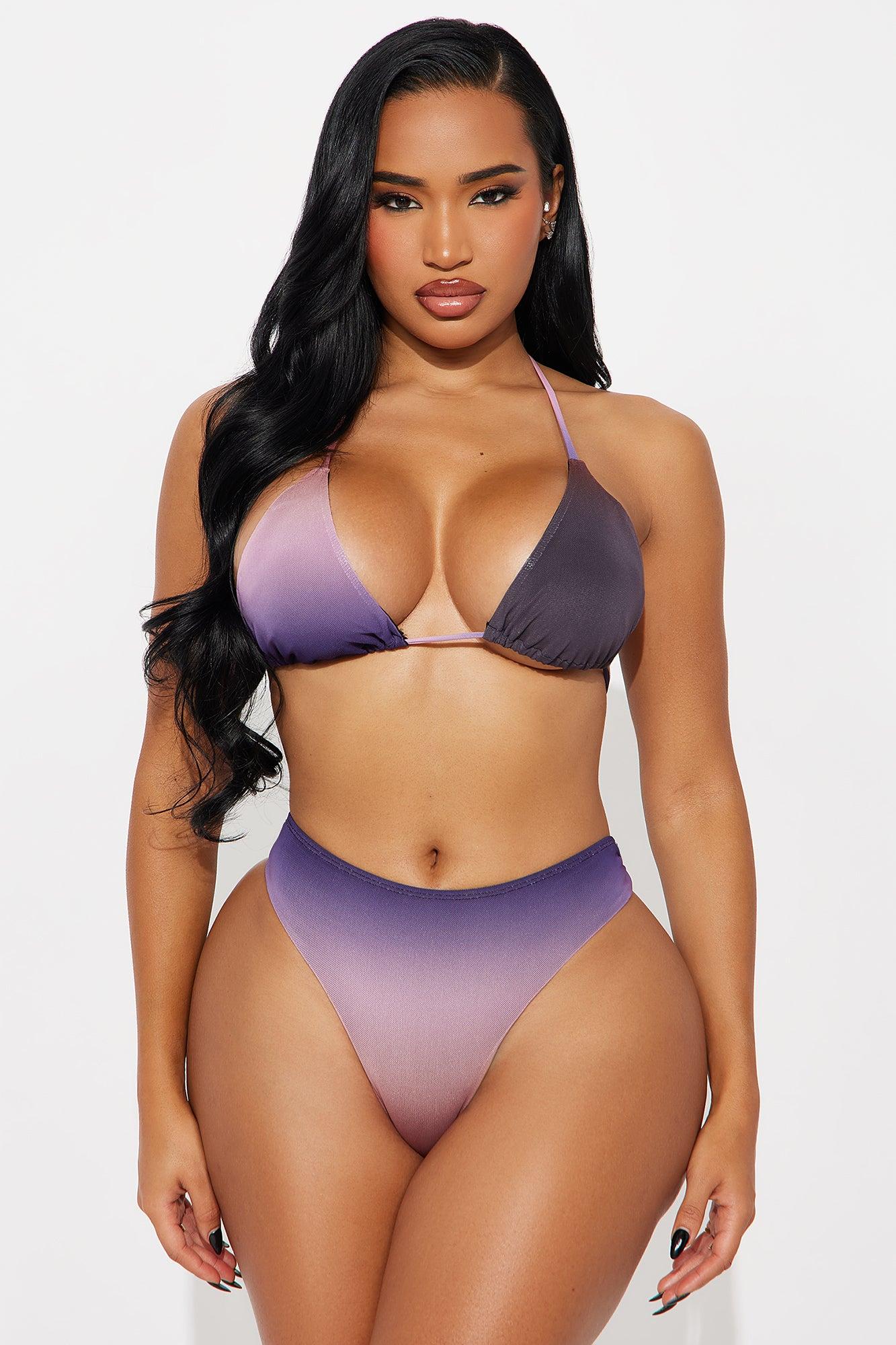 Summers In Tulum Mesh 3 Piece Sunsuit Set - Purple Female Product Image