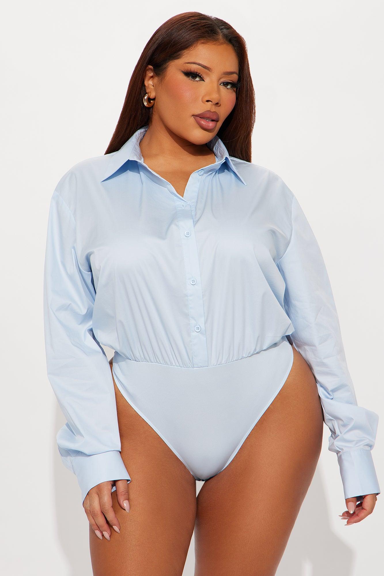Most Loved Poplin Bodysuit - Blue Female Product Image