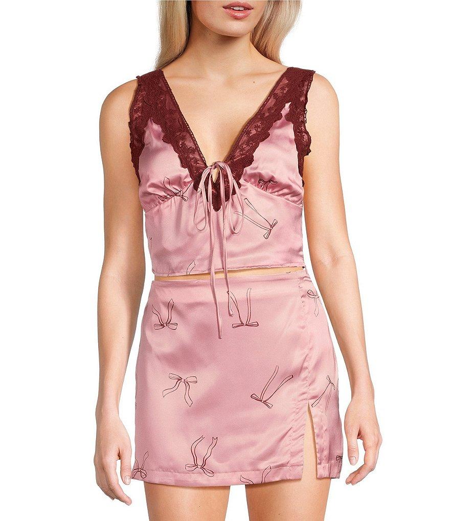 Bailey Rose V-Neck Sleeveless Bow Lace Coordinating Top Product Image