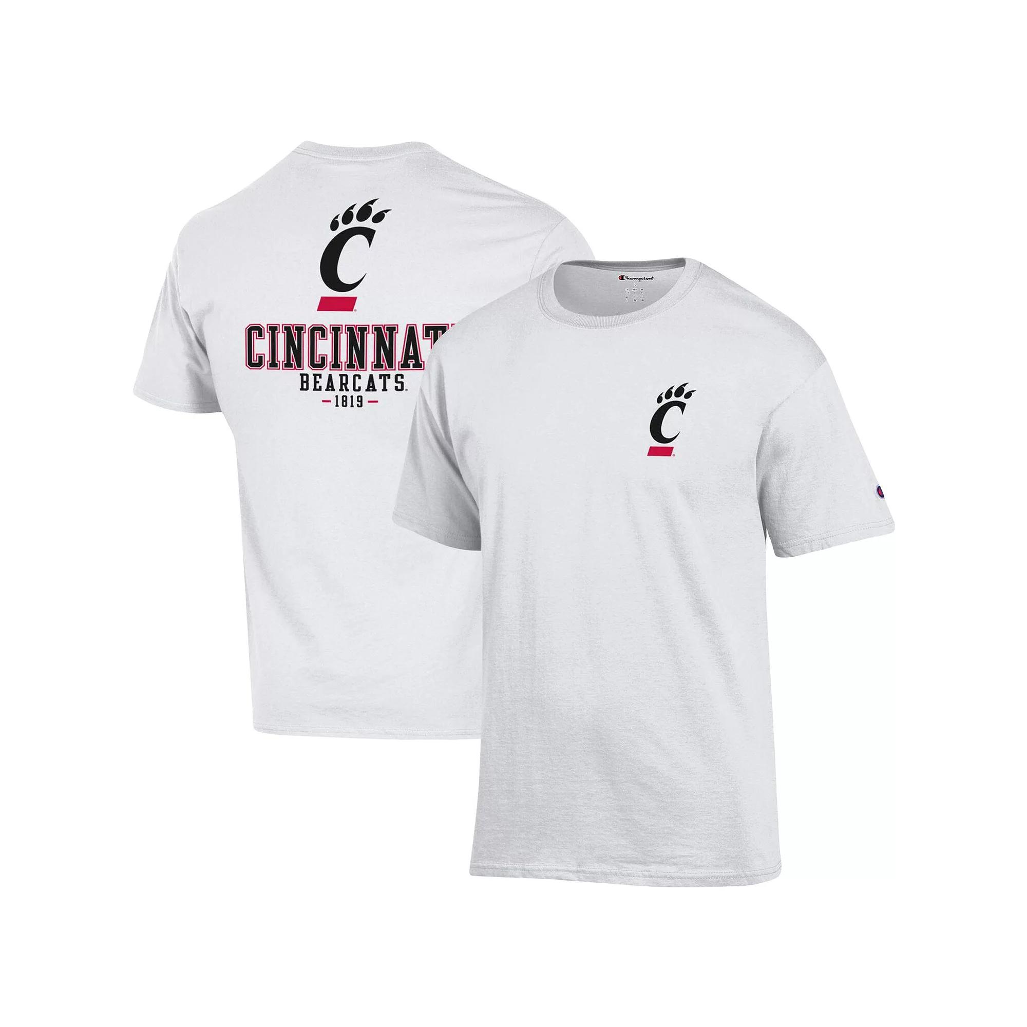 Men's Champion White Cincinnati Bearcats Stack 2-Hit T-Shirt, Size: Small Product Image
