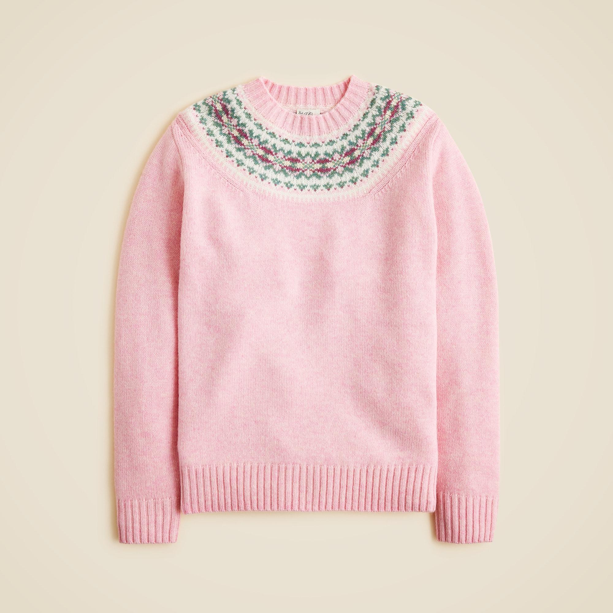 Fair Isle–yoked sweater in wool Product Image