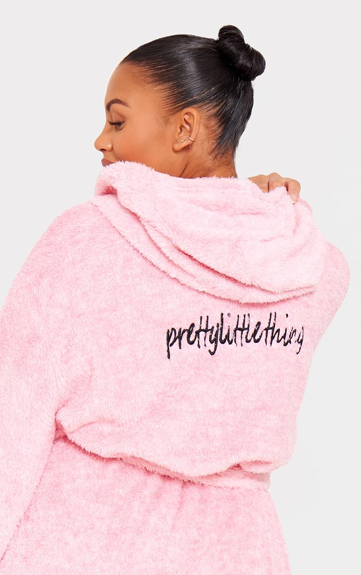 PRETTYLITTLETHING Plus Pink Fluffy Bath Robe Product Image