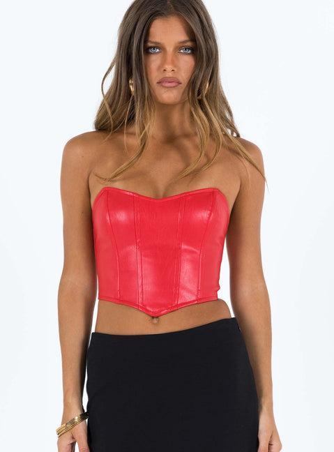 Jessica PU Bustier Red Product Image