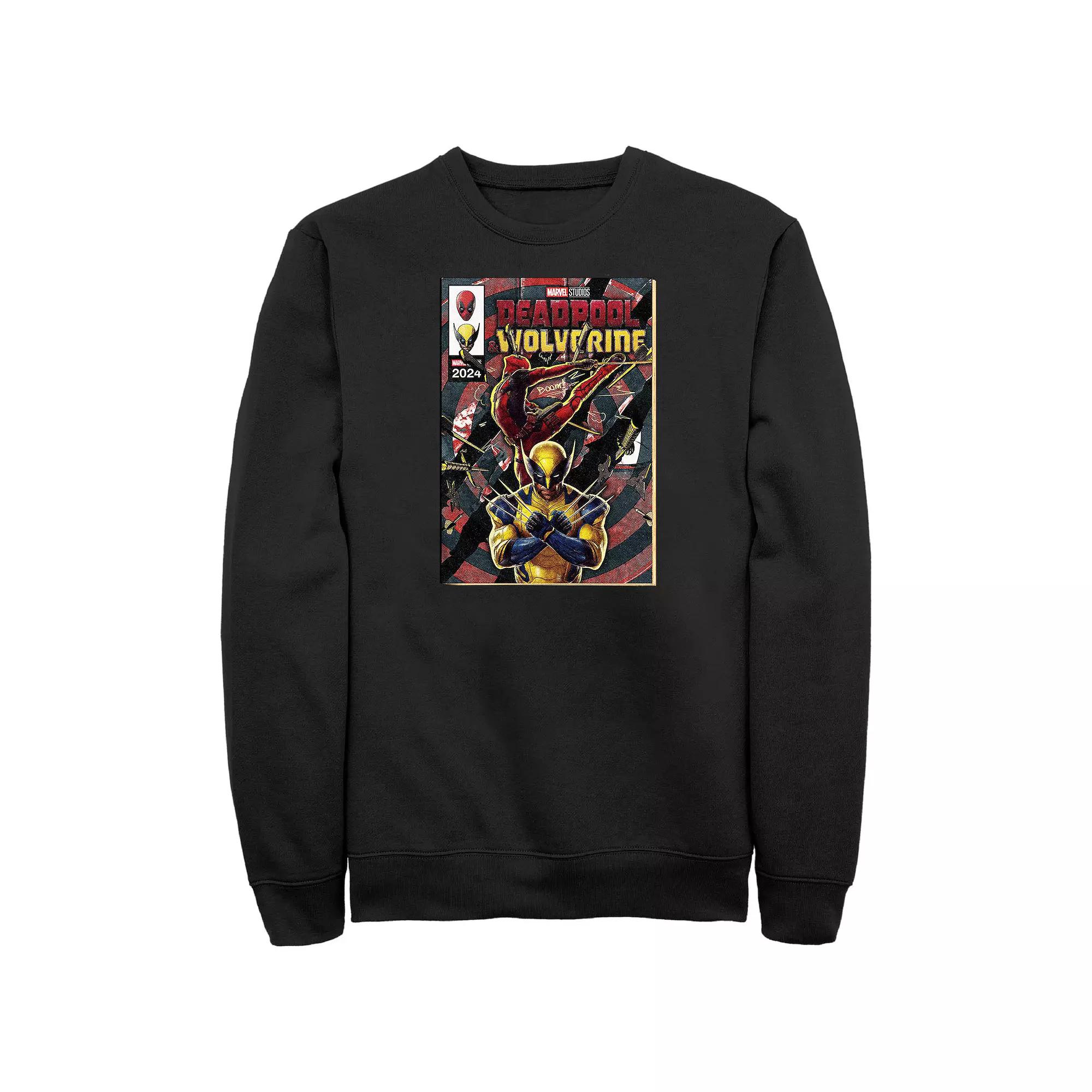 Men's Marvel Deadpool And Wolverine Action Comic Cover Fleece Sweatshirt,  Product Image