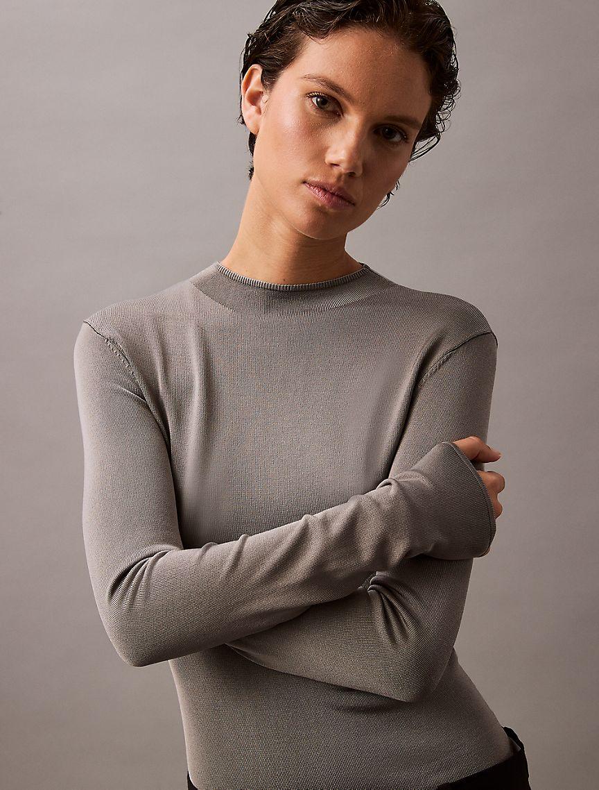 Mock Neck Viscose Sweater Product Image