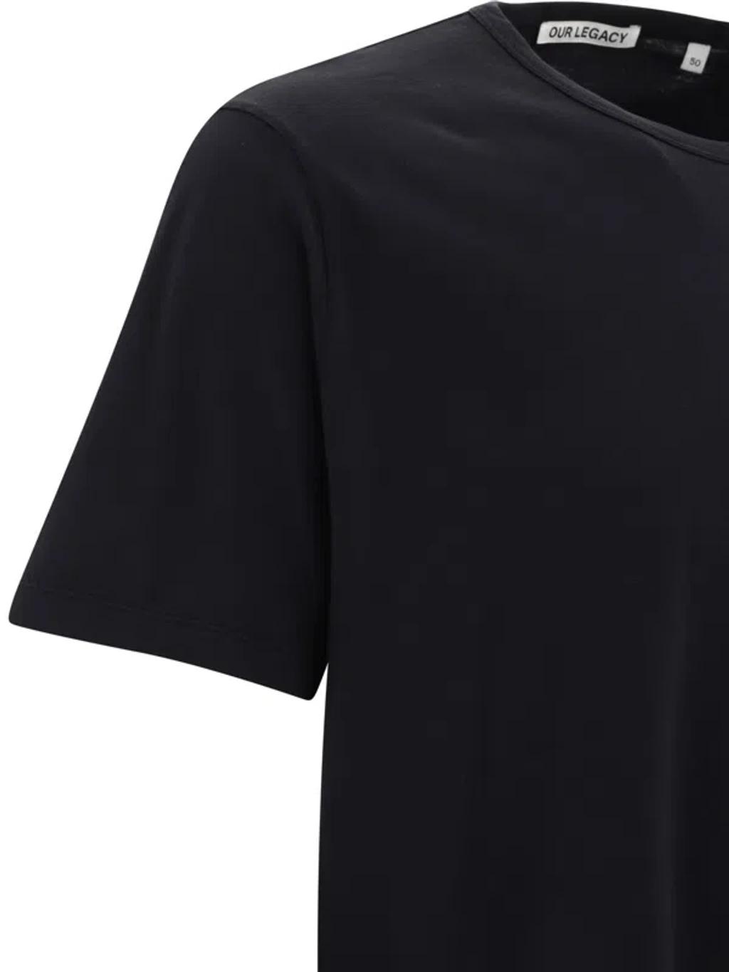 OUR LEGACY Crew Neck Cotton T-shirt In Washedblackbandjersey Product Image