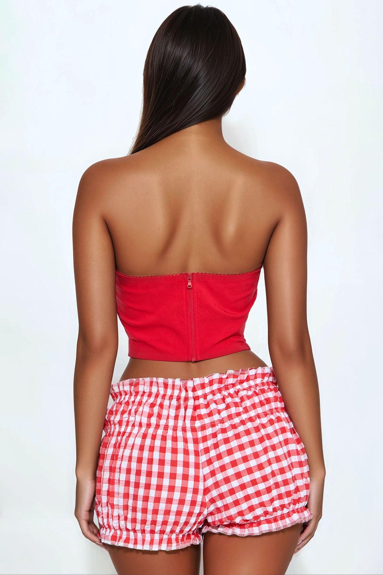 Modern Muse Corset Top - Red Product Image