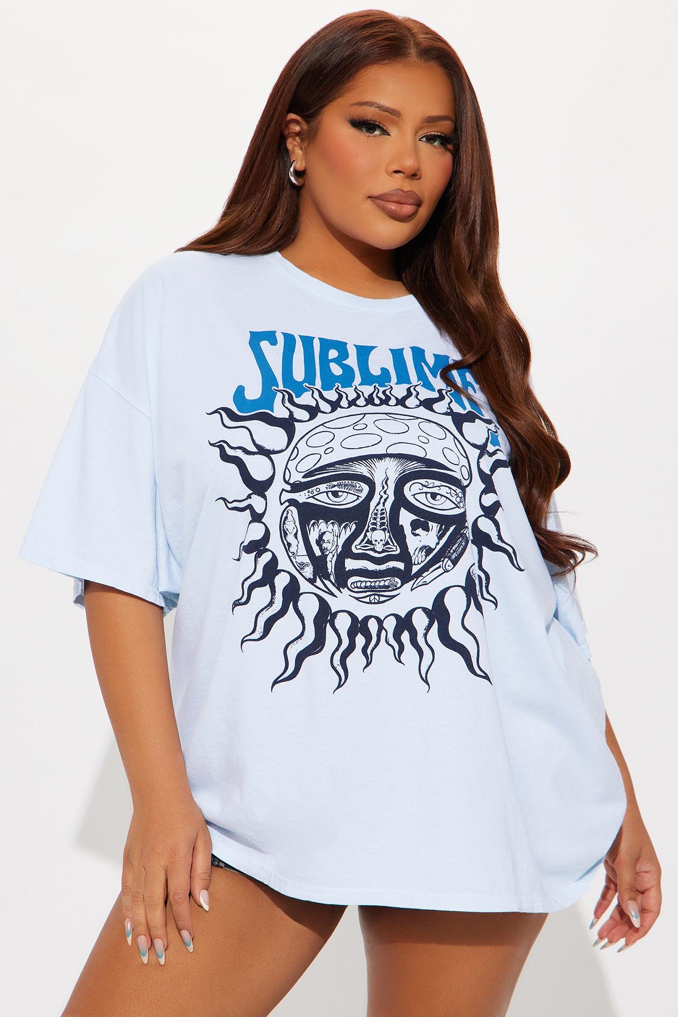 Sublime Tour Washed Oversized Tee - Light Blue Female Product Image