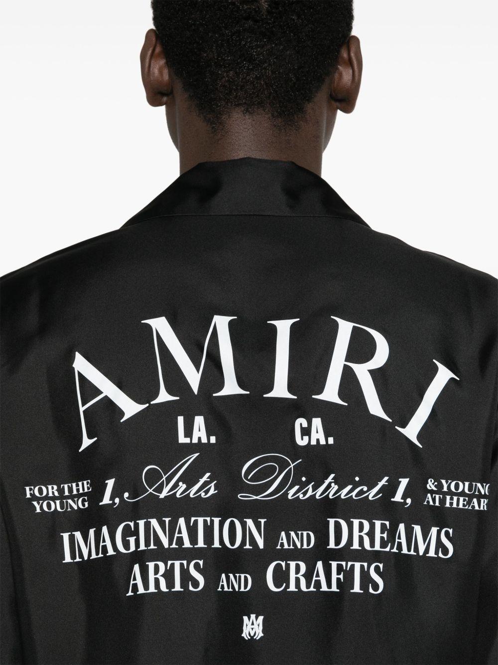 logo-print silk shirt Product Image