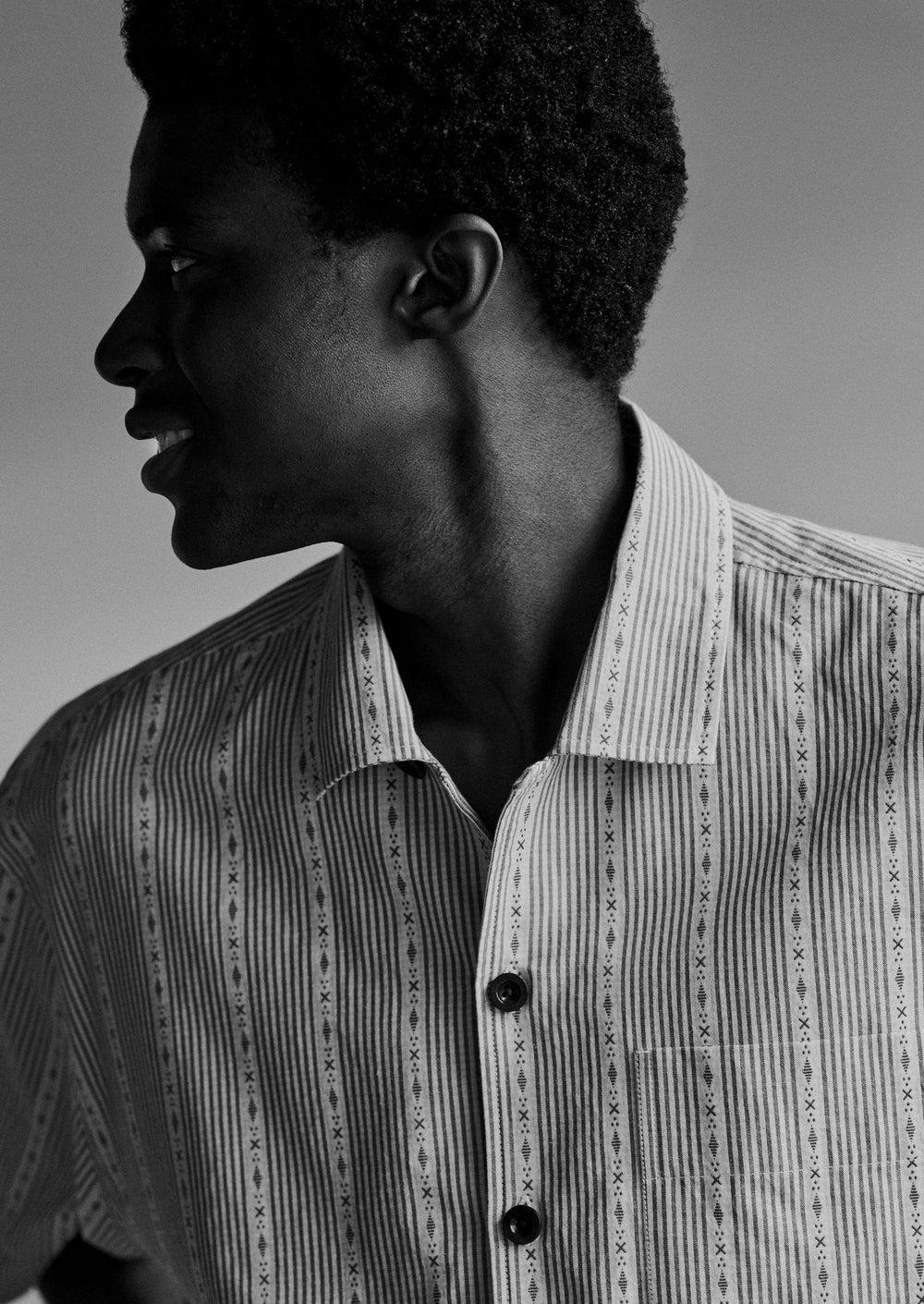 Cotton Linen High Break Blazer | Wood Ash Product Image