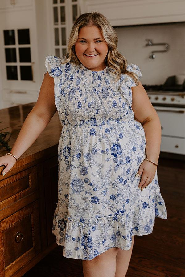 Whimsical Daydream Floral Smocked Mini Dress Curves Product Image