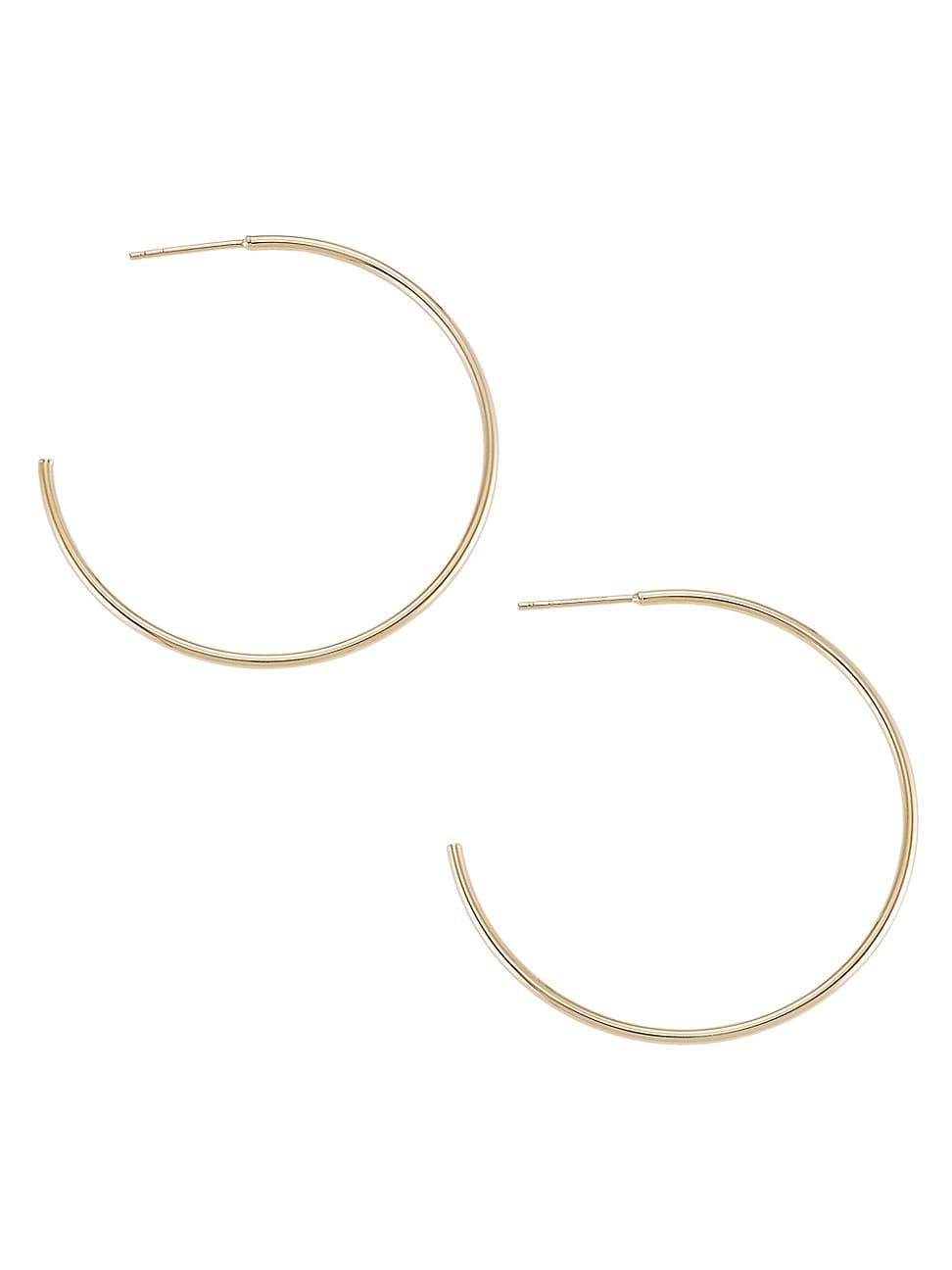 Womens 14K Yellow Gold Open Hoop Earrings Product Image