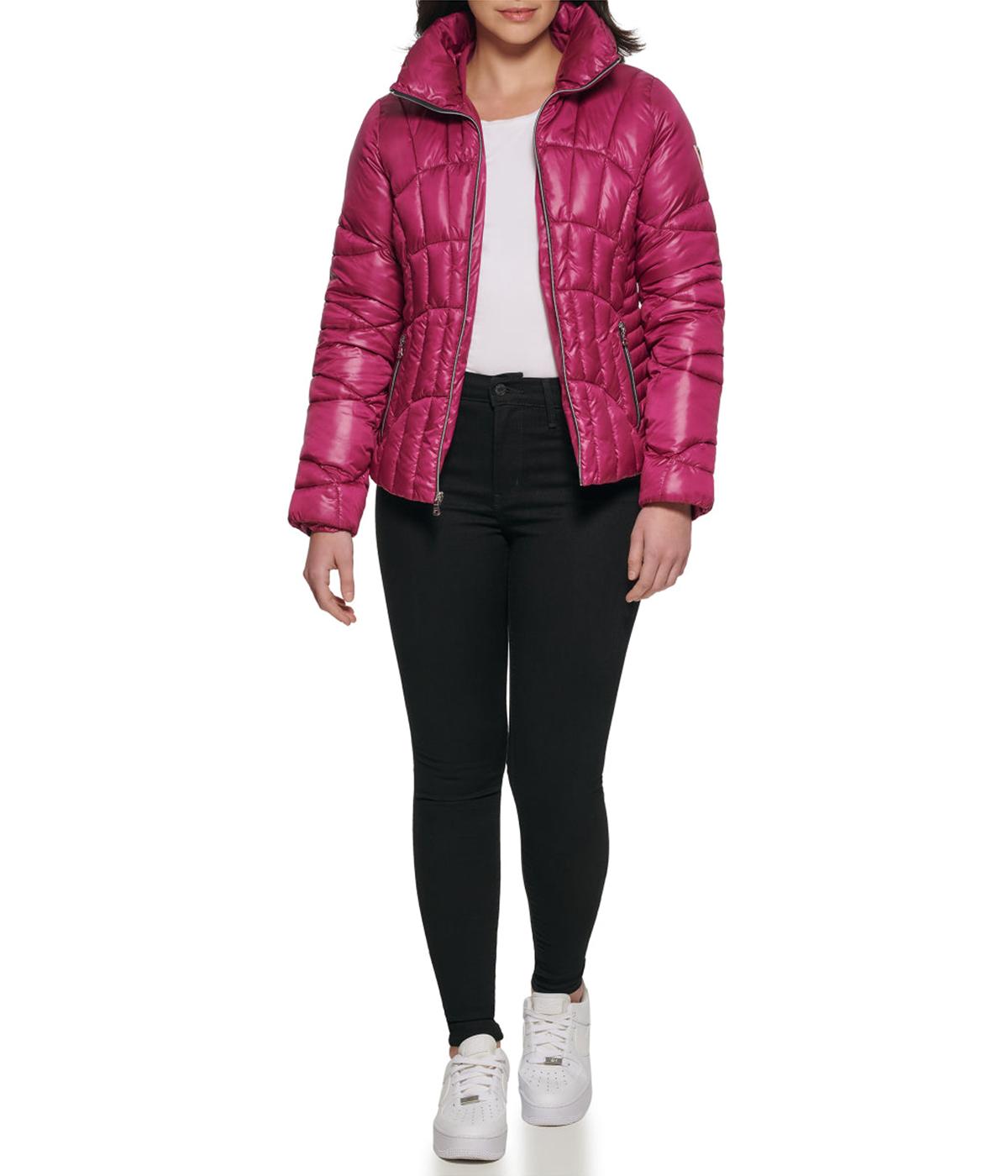 Quilted Puffer Jacket Magenta Product Image