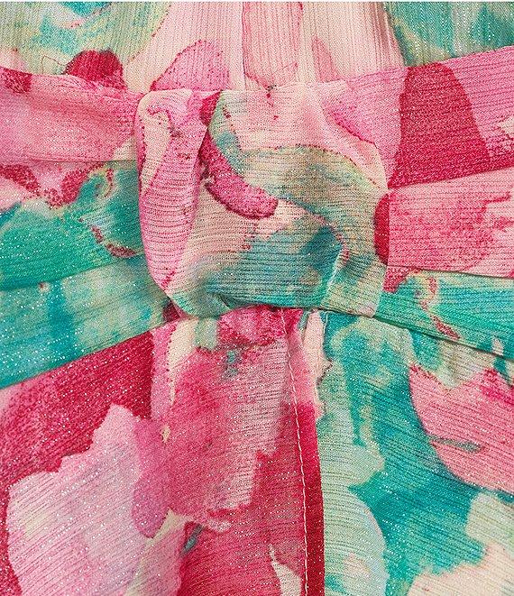 R & M Richards Keyhole Halter Neck Floral Print Dress Product Image