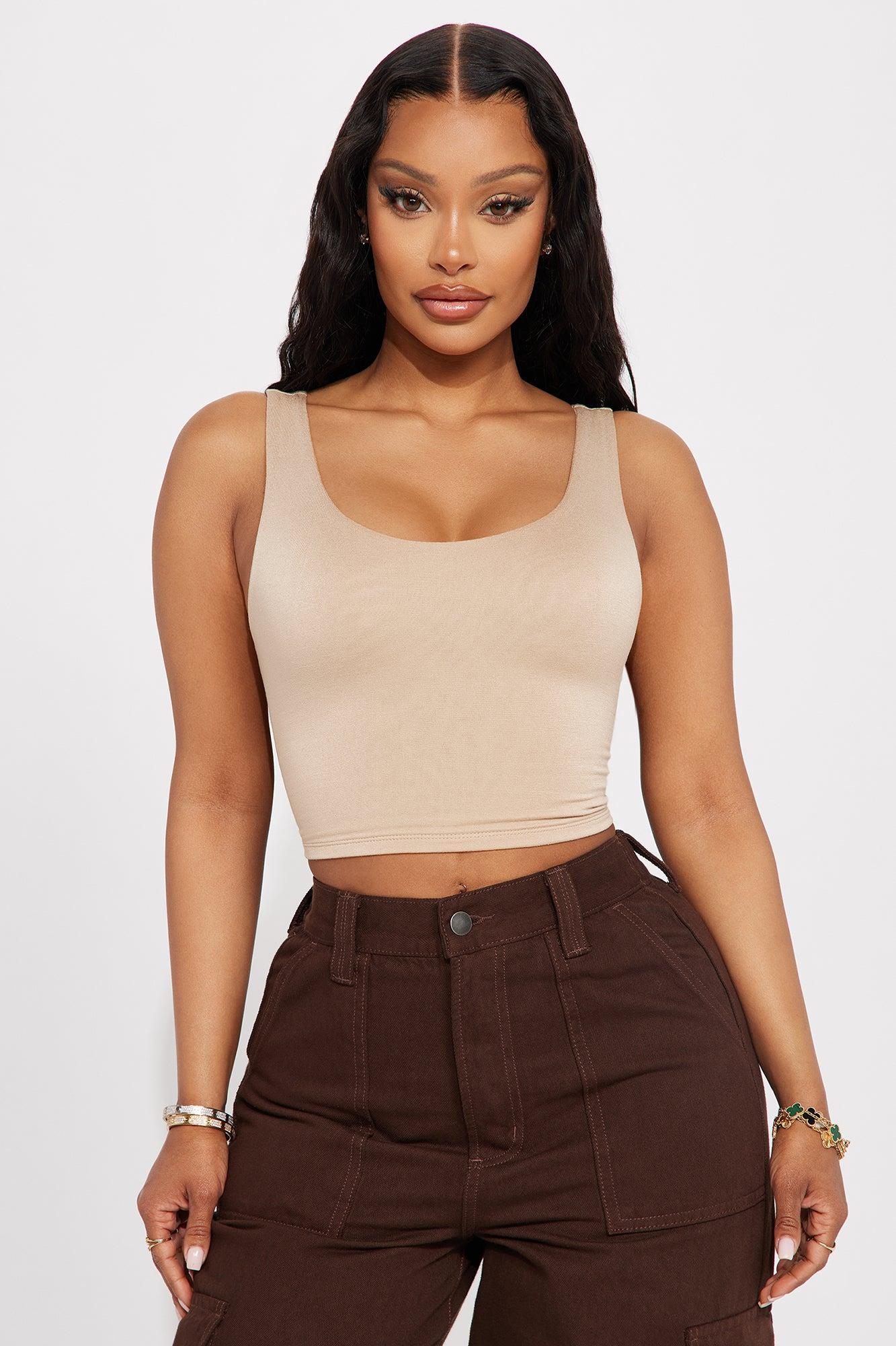 Emiah Crop Top - Taupe Product Image