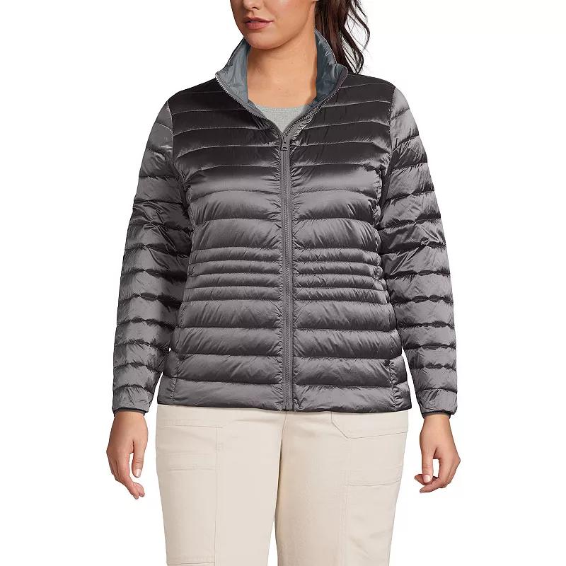 Plus Size Lands' End Wanderweight Packable Down Jacket, Women's, Size: 1XL, Light Carob Product Image