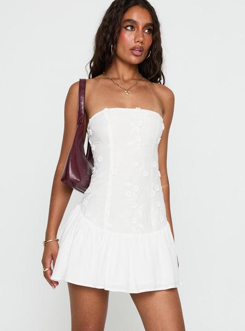 Envie Strapless Mini Dress White Product Image