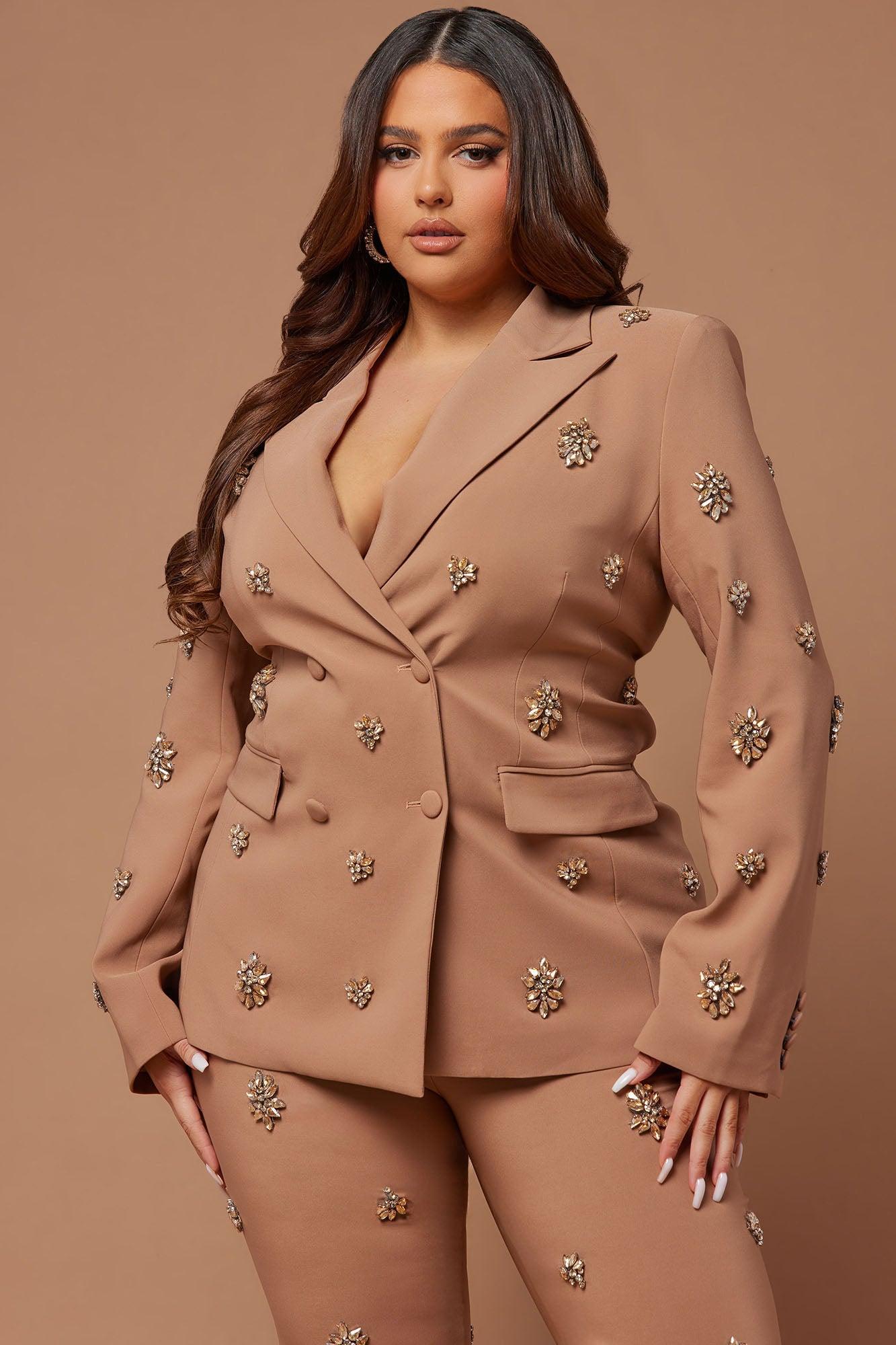 Verona Embellished Jacket - Mocha Product Image